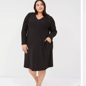 Long Sleeve Night Gown Midi Dress Lane Bryant 22/24